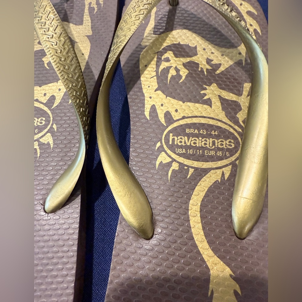 Gold and Brown Havaianas Flip Flops US 10/11 NWOT - Picture 4 of 4